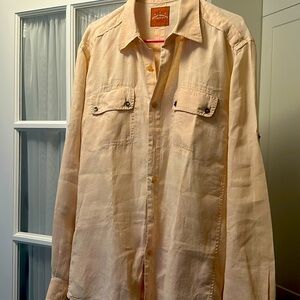 Tommy  bahama linen long sleeve like new peachy pink color